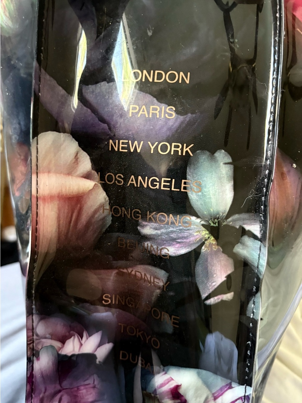 Ted Baker Black Patent Tote with Multicolor Floral Print - Picture 2 of 5